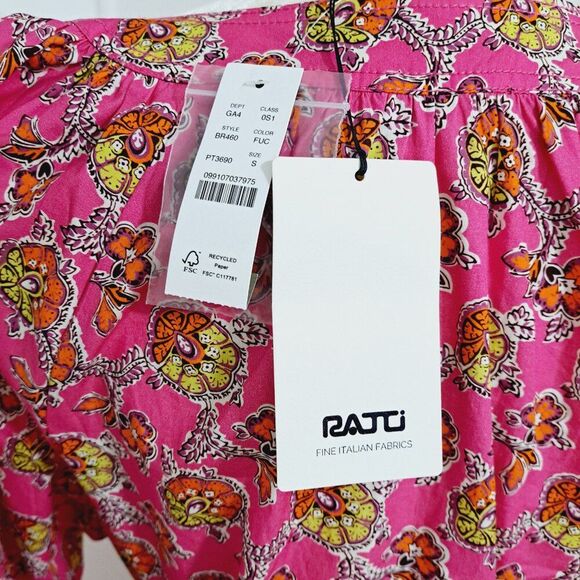 J. Crew Collection Tie Waist Cotton Poplin Dress in Ratti Pink Blooms Floral S - Picture 9 of 11